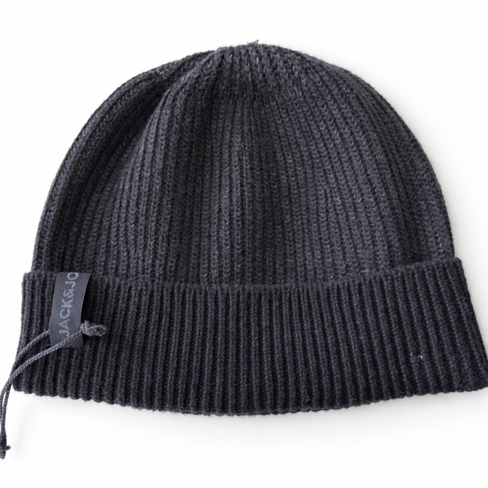 Jack & Jones Charcoal Ribbed Beanie